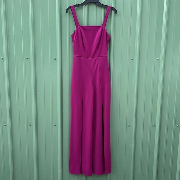 Women’s Split Leg Sleeveless Fully Lined Dressy Jumpsuit Size M - Picture 1 of 10